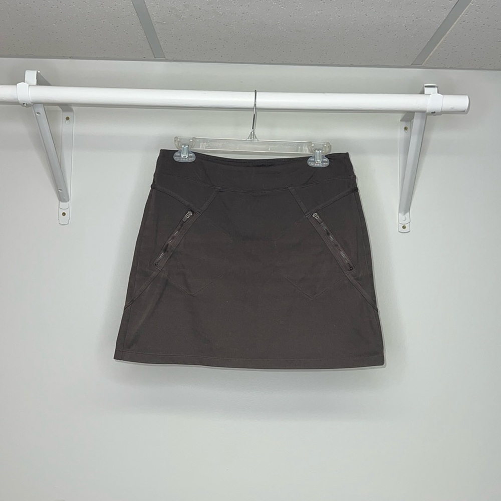 Athleta Brown Active A-Line Skort with Zip Pockets